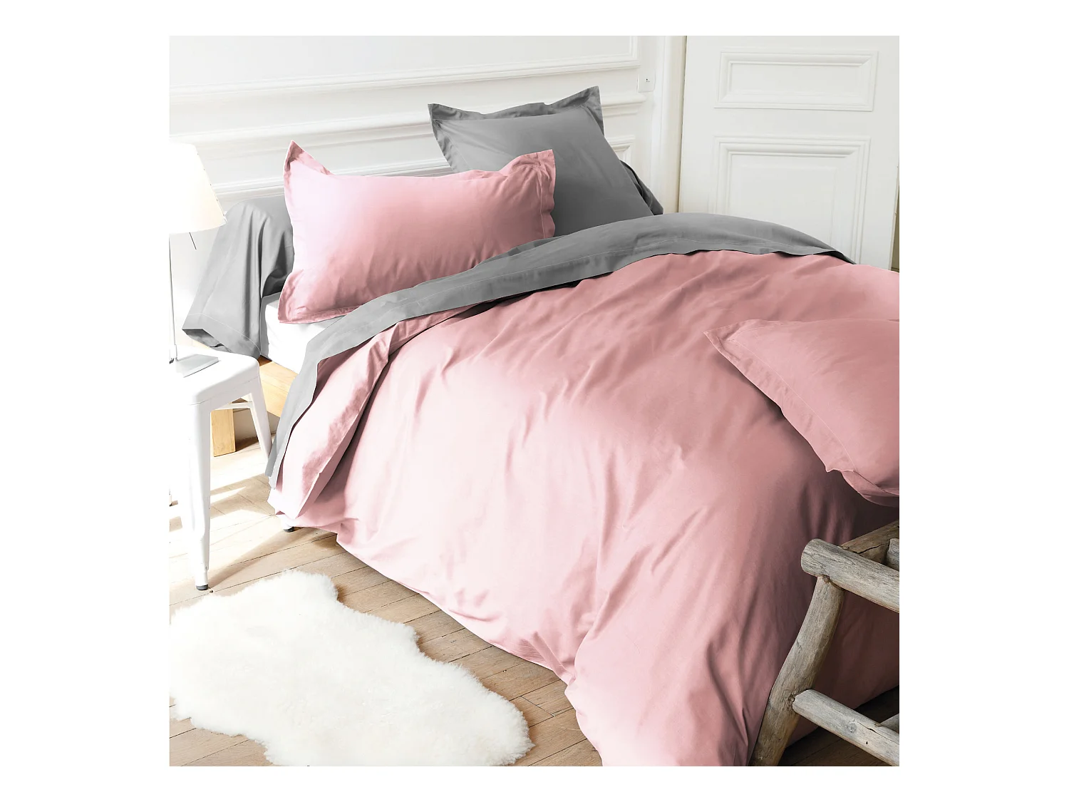 Housse de couette uni 200x200 cm coton ALTO Macaron