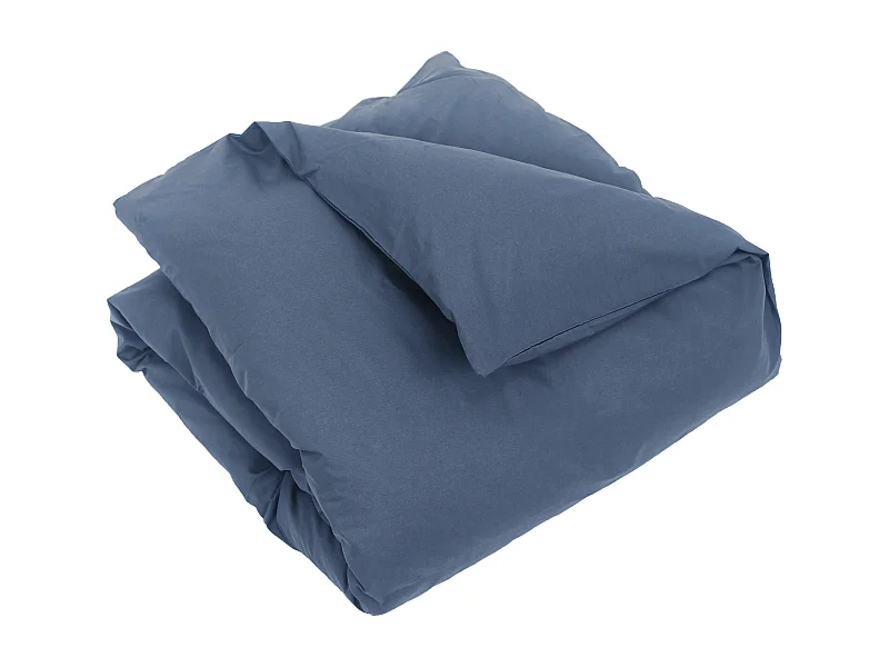 Housse de couette uni 280x240 cm coton ALTO bleu Jean