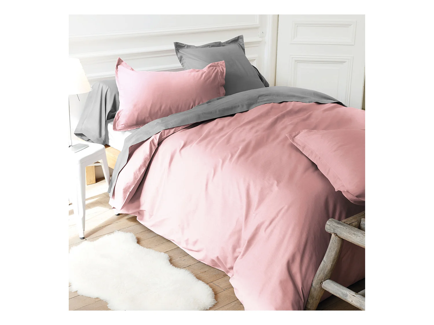 Housse de couette uni 280x240 cm coton ALTO Macaron
