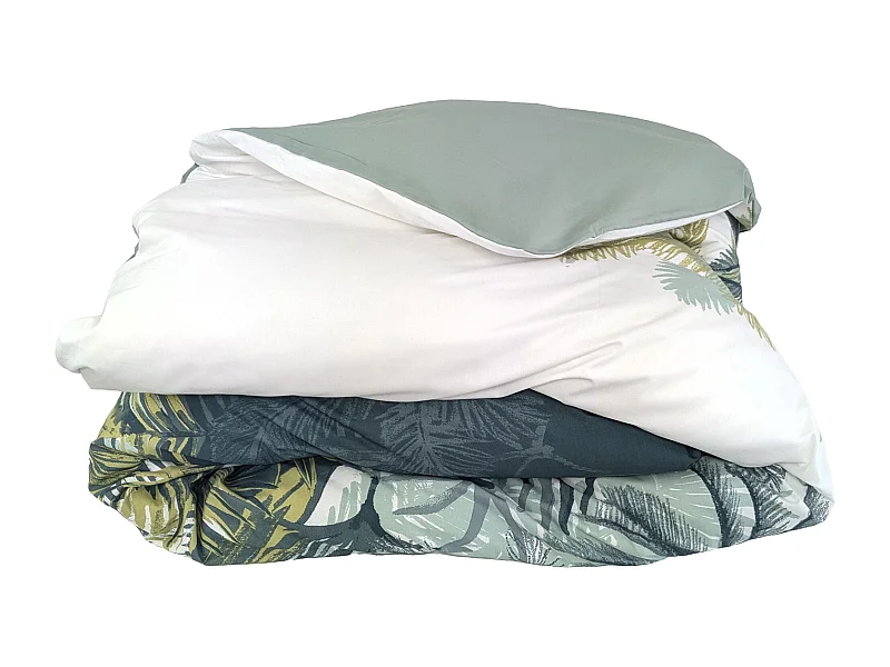 Housse de couette 200x200 cm percale coton TRINIDAD mousson