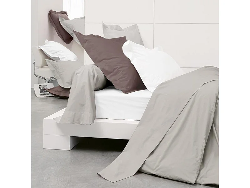 Housse de couette uni 240x260 cm pur percale PRIMO Blanc