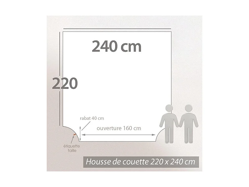 Housse de couette uni 240x220 cm pur percale PRIMO Blanc