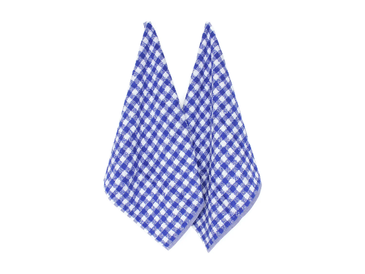 Lot de 2 torchons de cuisine éponge 50x50 cm SQUARES VICHY bleu Ultramar