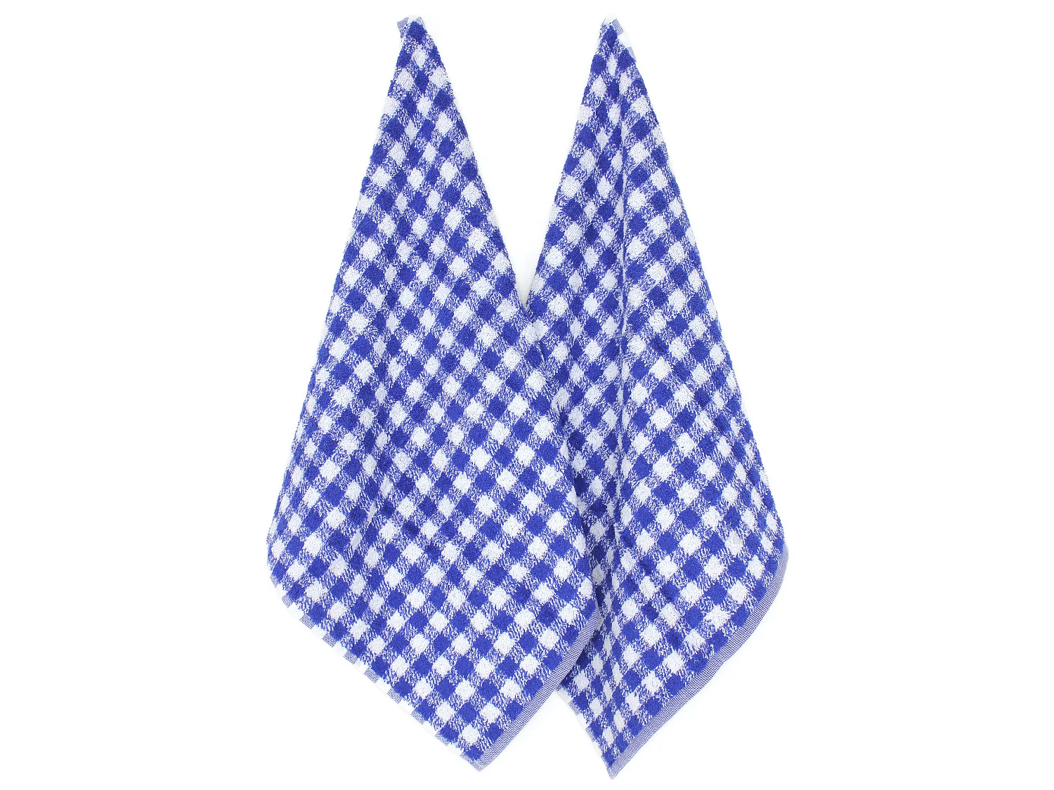 Lot de 2 torchons de cuisine éponge 50x50 cm SQUARES VICHY bleu Ultramar