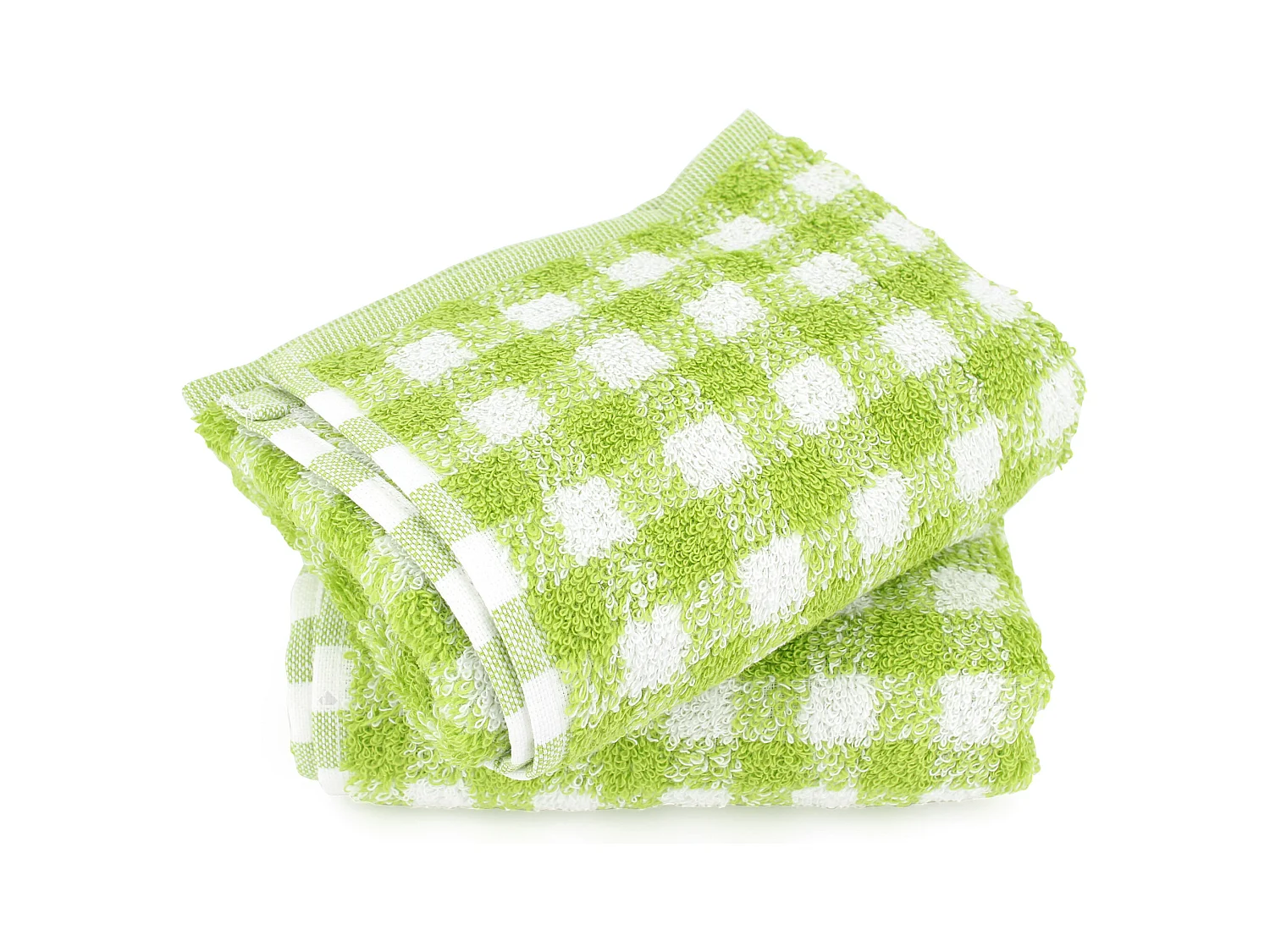 Lot de 2 torchons de cuisine éponge 50x50 cm SQUARES VICHY vert pistache