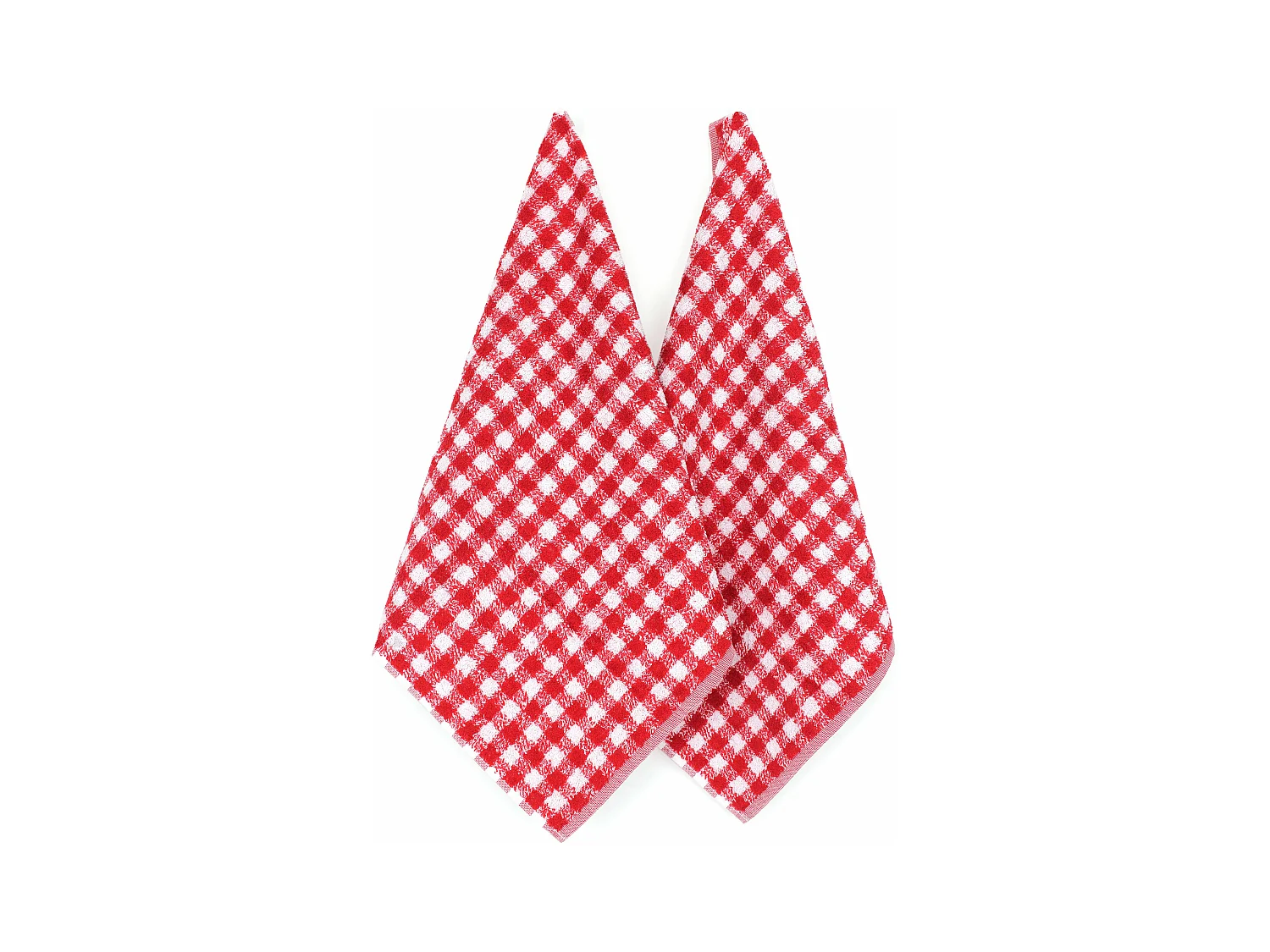 Lot de 2 torchons de cuisine éponge 50x50 cm SQUARES VICHY rouge