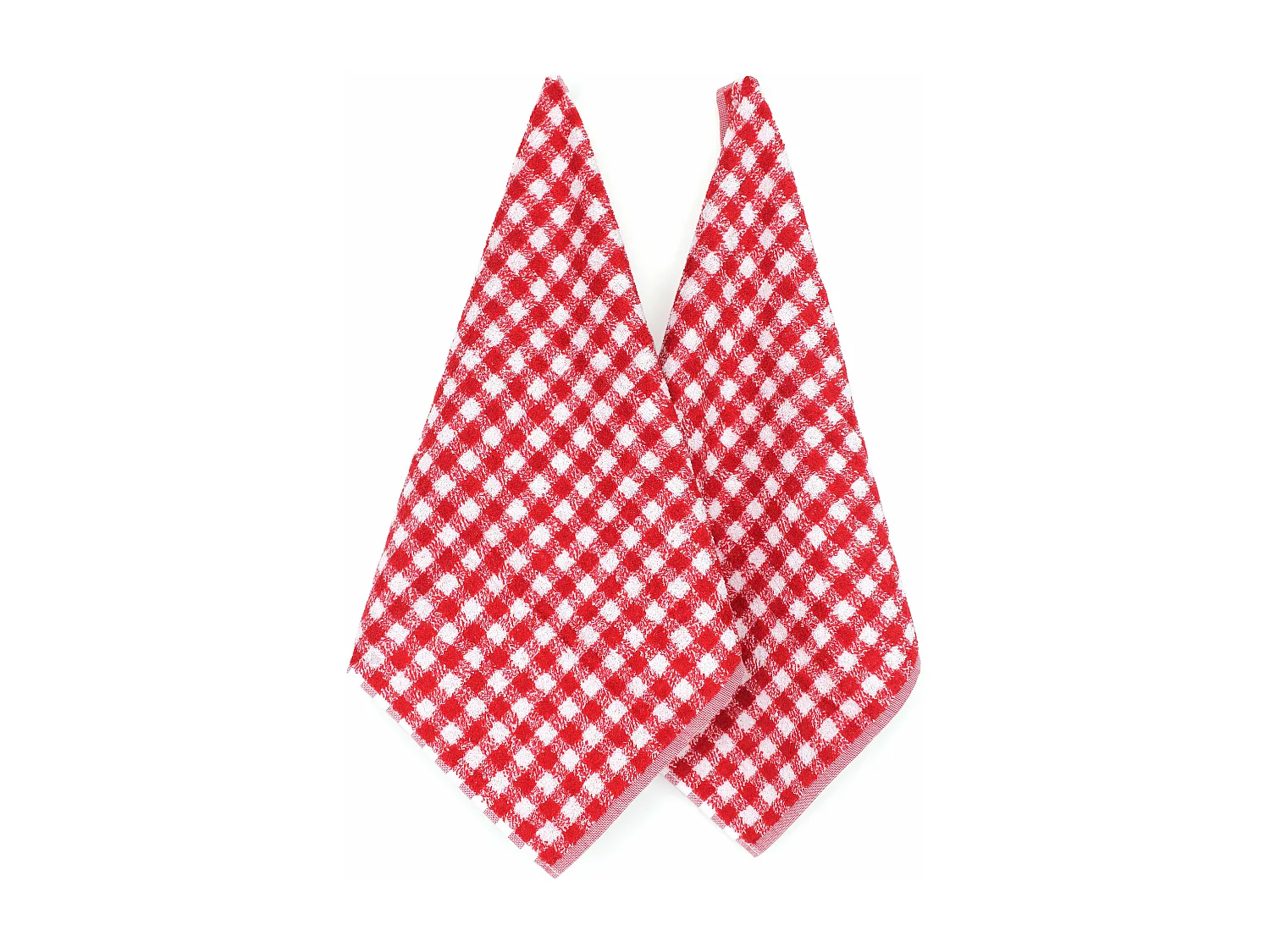 Lot de 2 torchons de cuisine éponge 50x50 cm SQUARES VICHY rouge