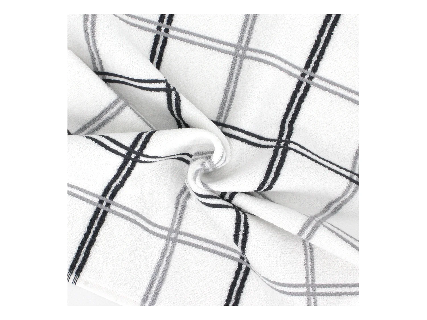 Lot de 2 torchons de cuisine éponge 50x50 cm SQUARES gris