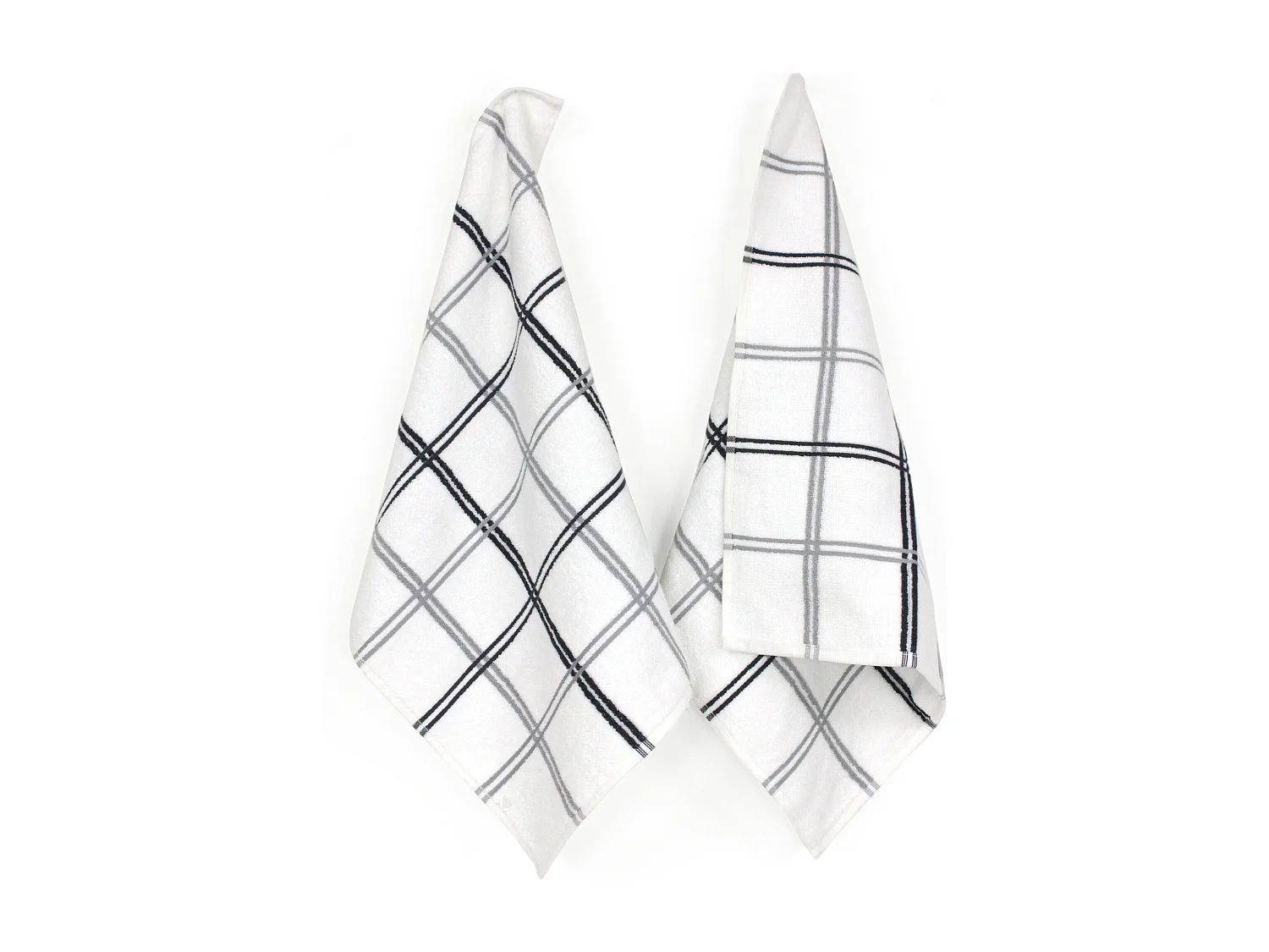 Lot de 2 torchons de cuisine éponge 50x50 cm SQUARES gris