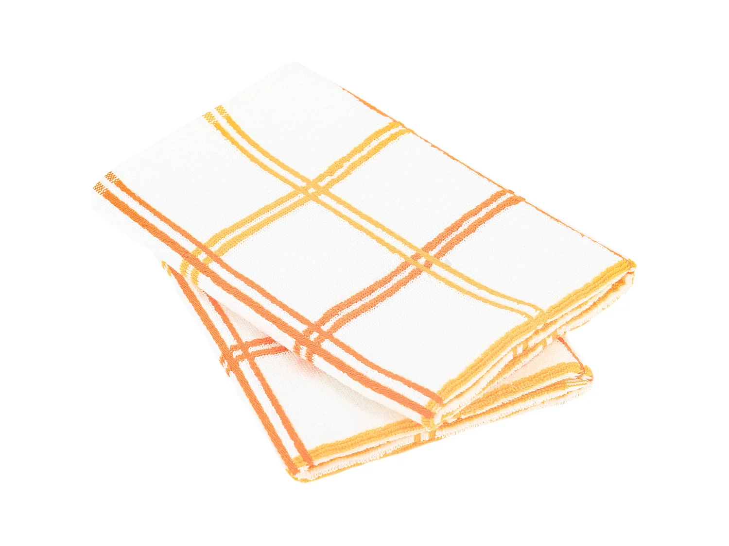 Lot de 2 torchons de cuisine éponge 50x50 cm SQUARES orange