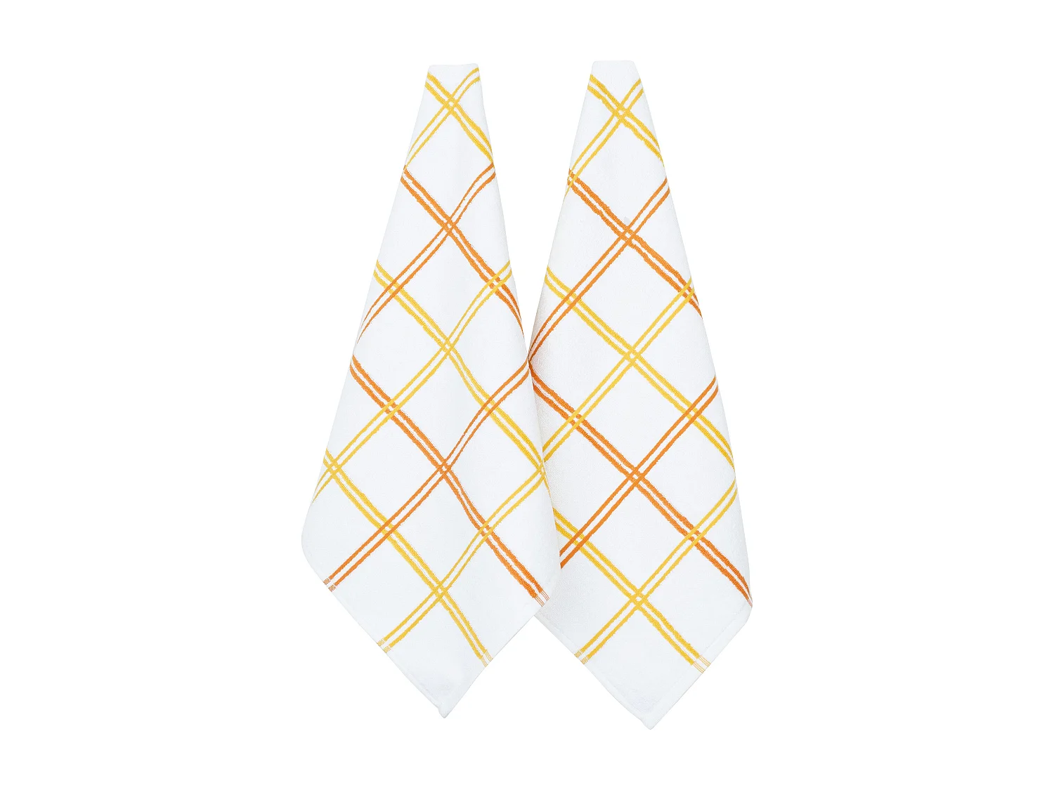 Lot de 2 torchons de cuisine éponge 50x50 cm SQUARES orange