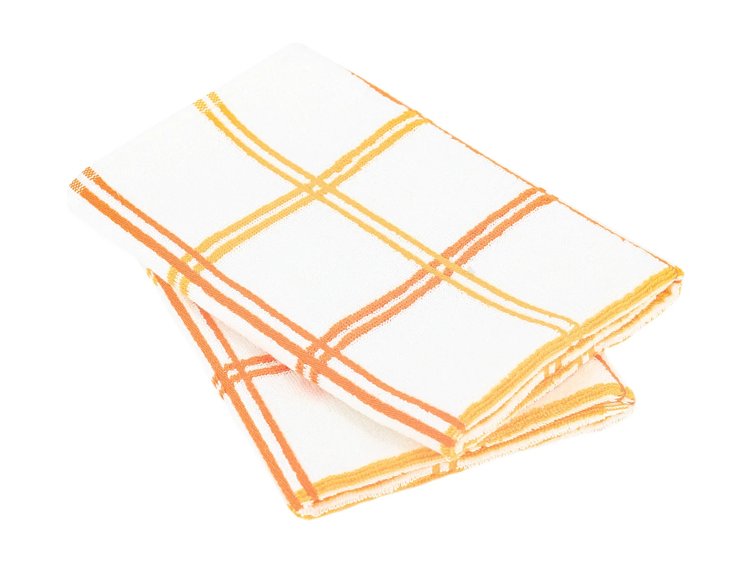 Lot de 2 torchons de cuisine éponge 50x50 cm SQUARES orange