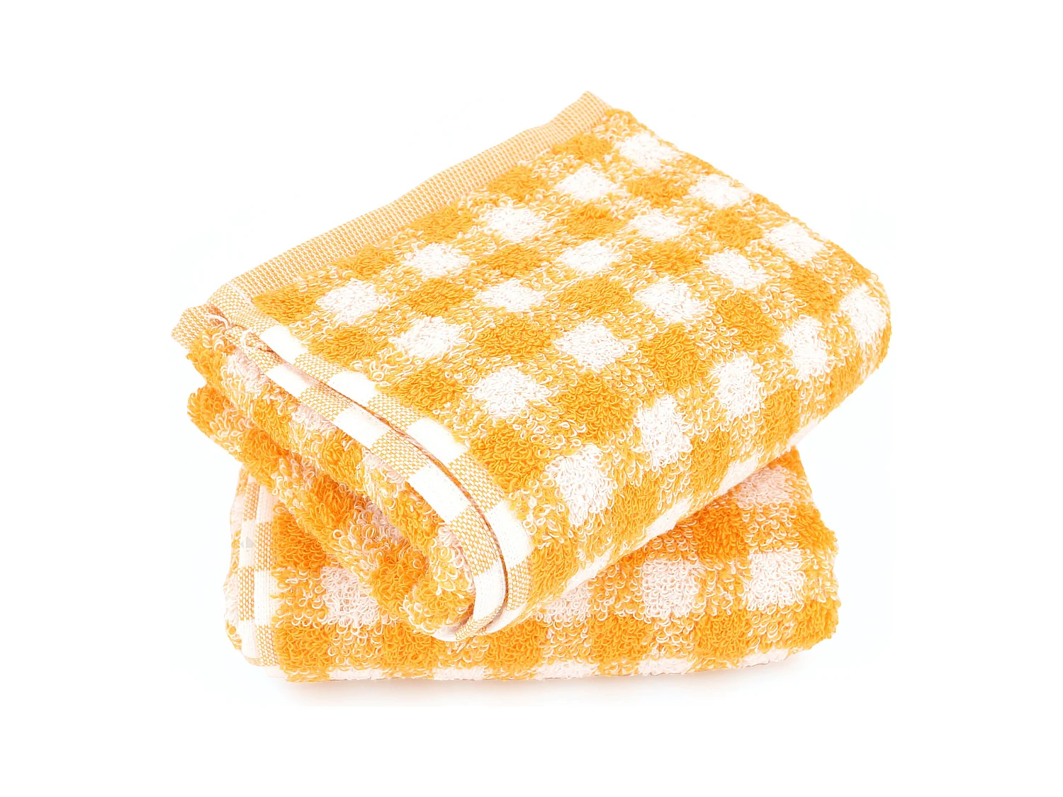 Lot de 2 torchons de cuisine éponge 50x50 cm SQUARES VICHY jaune