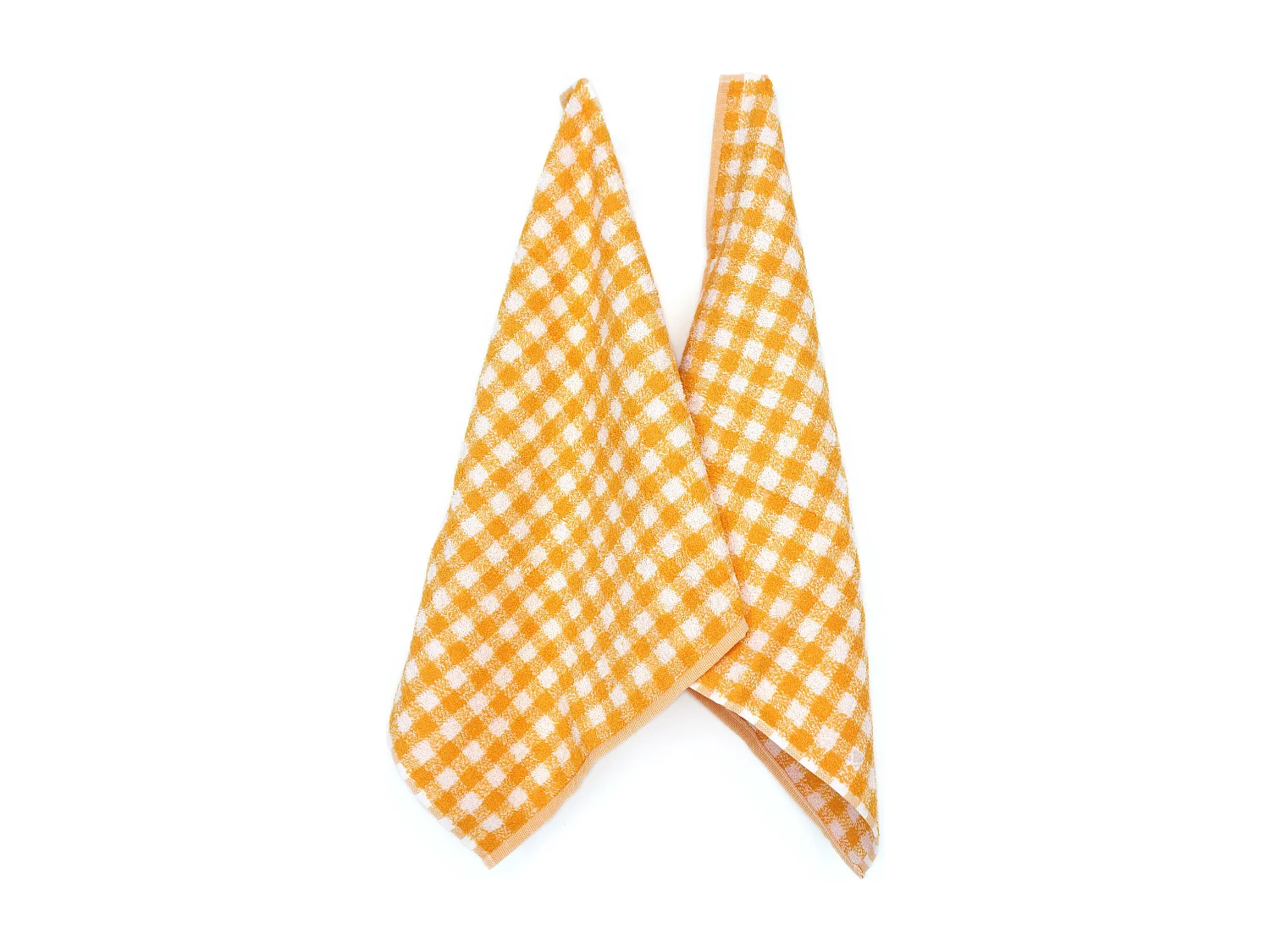 Lot de 2 torchons de cuisine éponge 50x50 cm SQUARES VICHY jaune