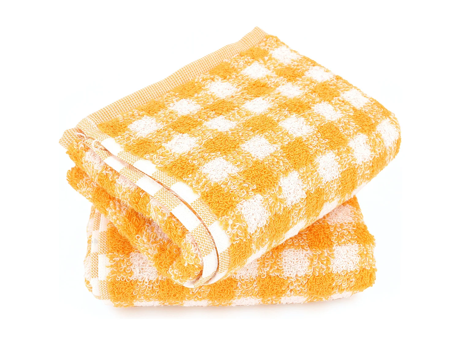 Lot de 2 torchons de cuisine éponge 50x50 cm SQUARES VICHY jaune