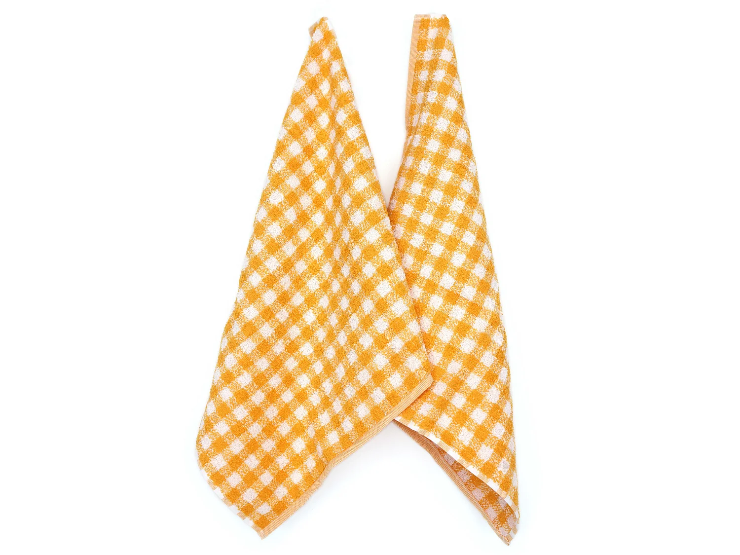 Lot de 2 torchons de cuisine éponge 50x50 cm SQUARES VICHY jaune