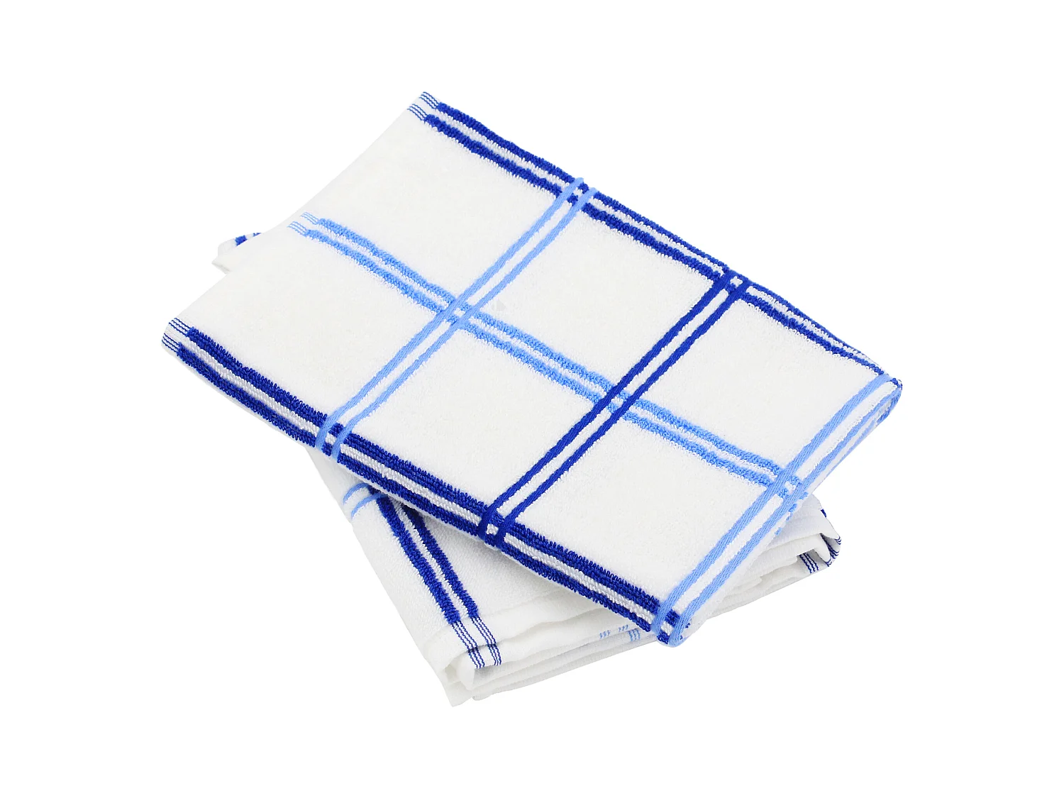 Lot de 2 torchons de cuisine éponge 50x50 cm SQUARES bleu