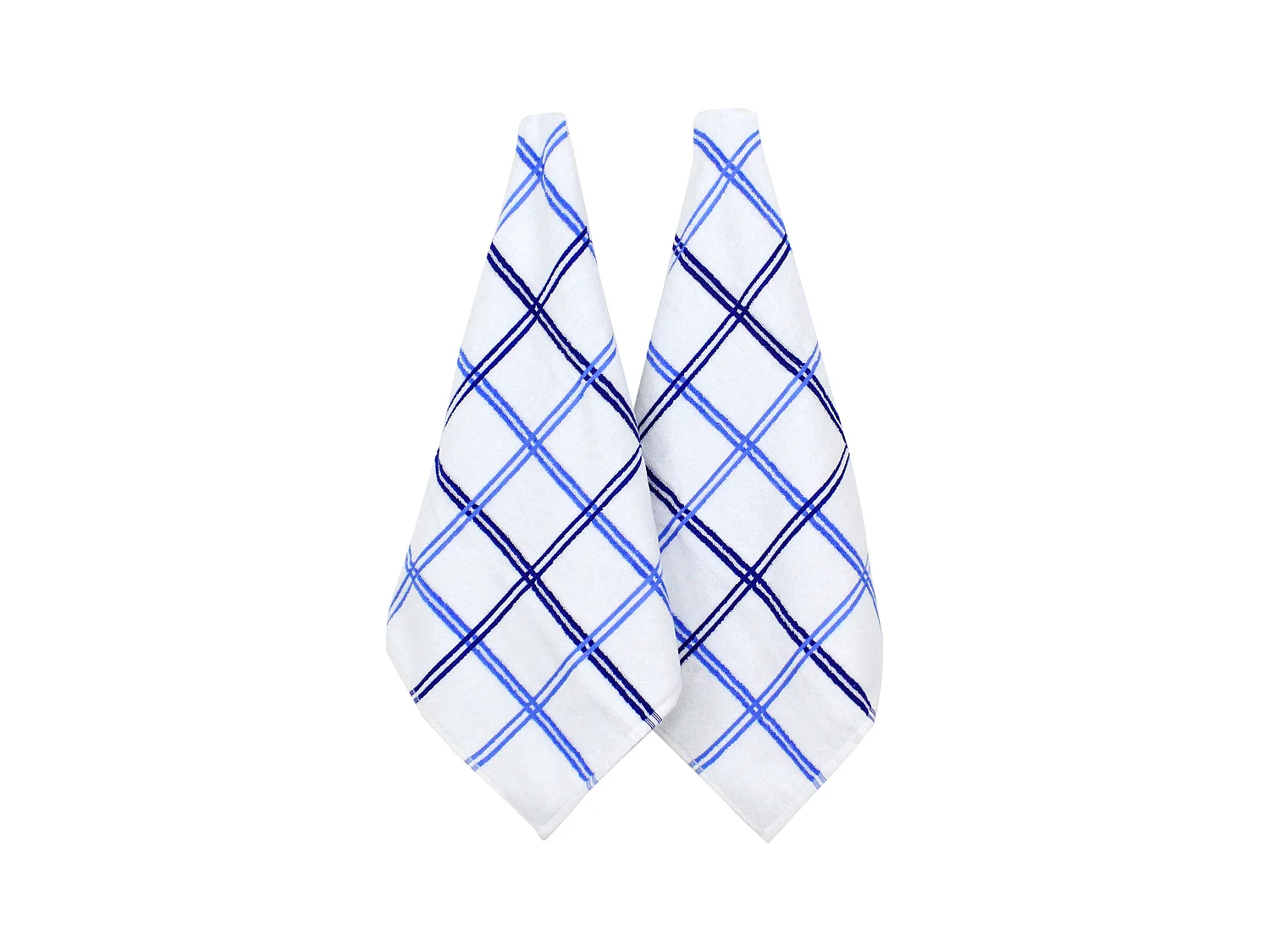 Lot de 2 torchons de cuisine éponge 50x50 cm SQUARES bleu