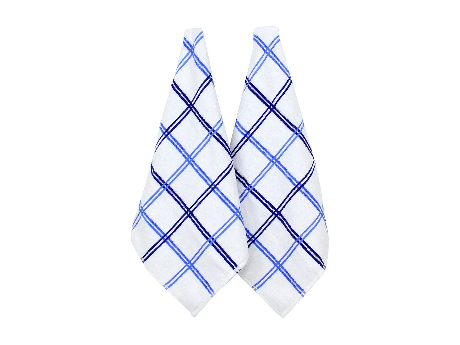 Lot de 2 torchons de cuisine éponge 50x50 cm SQUARES bleu