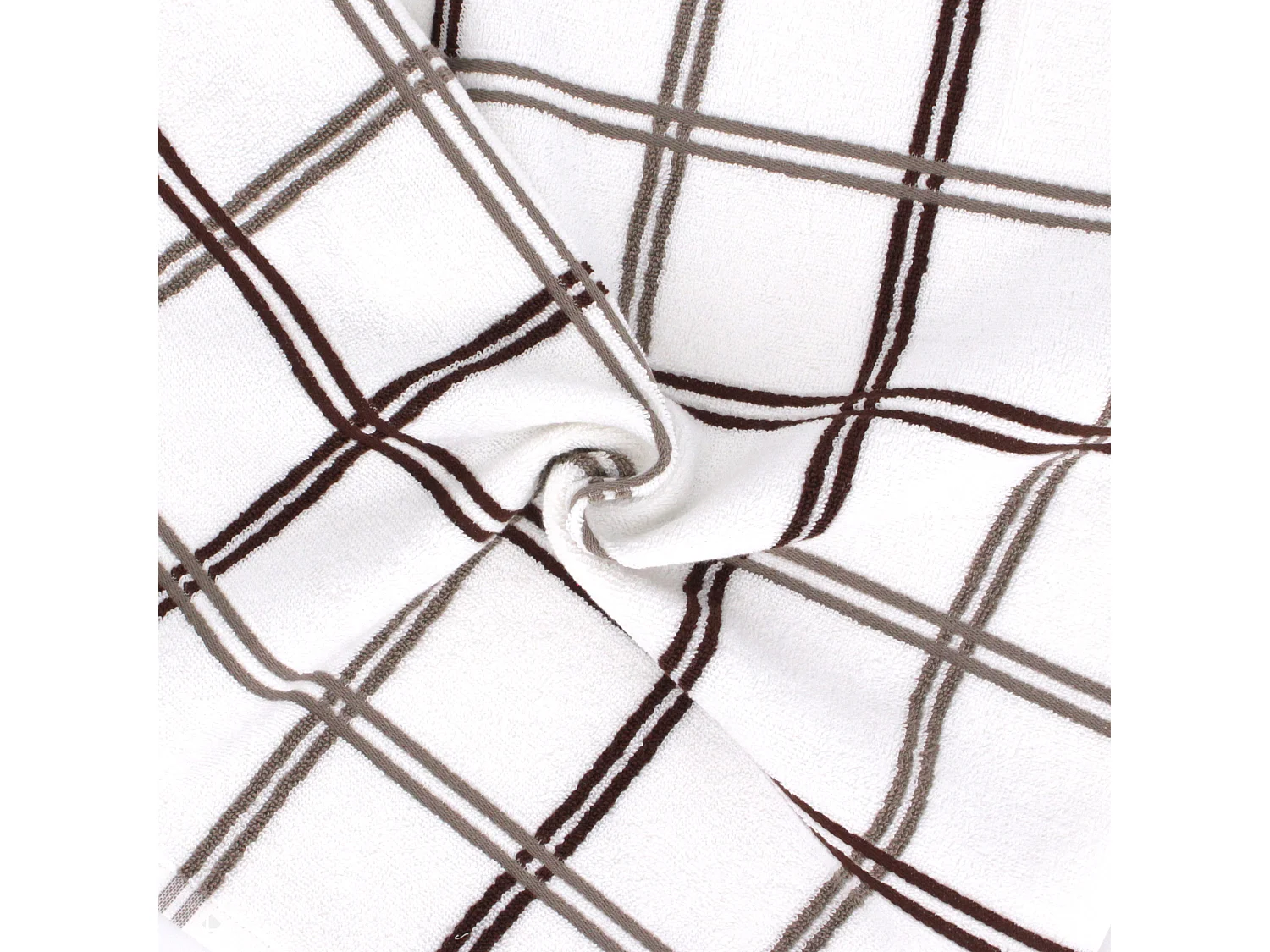 Lot de 2 torchons de cuisine éponge 50x50 cm SQUARES marron