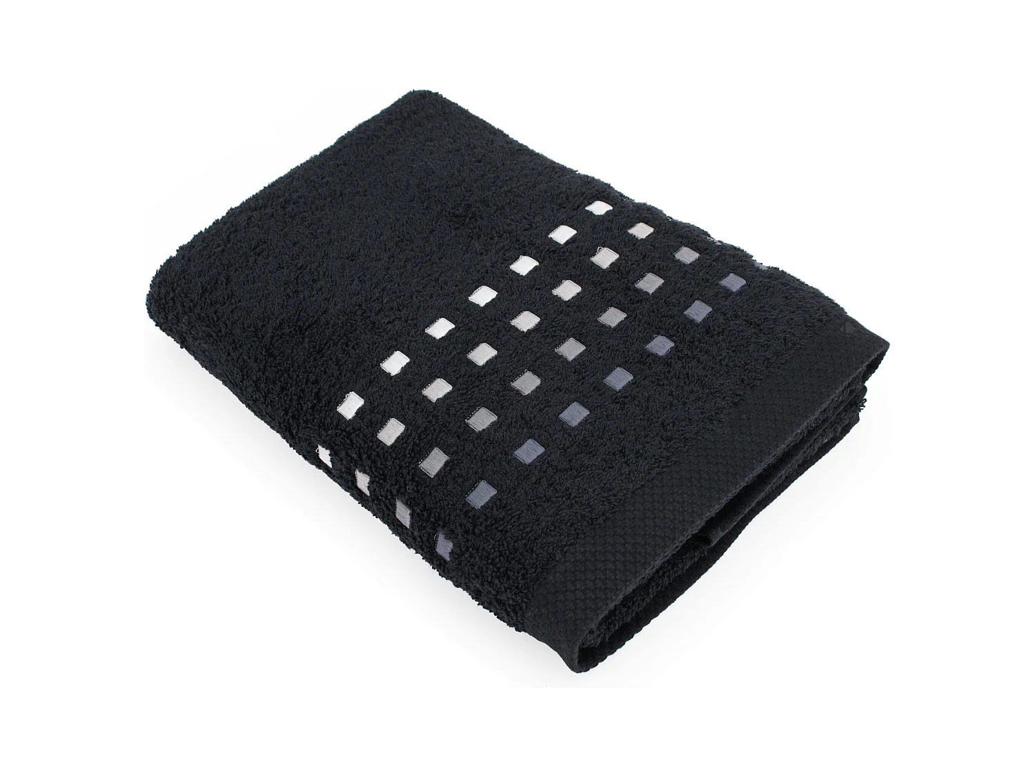 Parure de bain 6 pièces PURE SQUARES Noir 550 g/m2