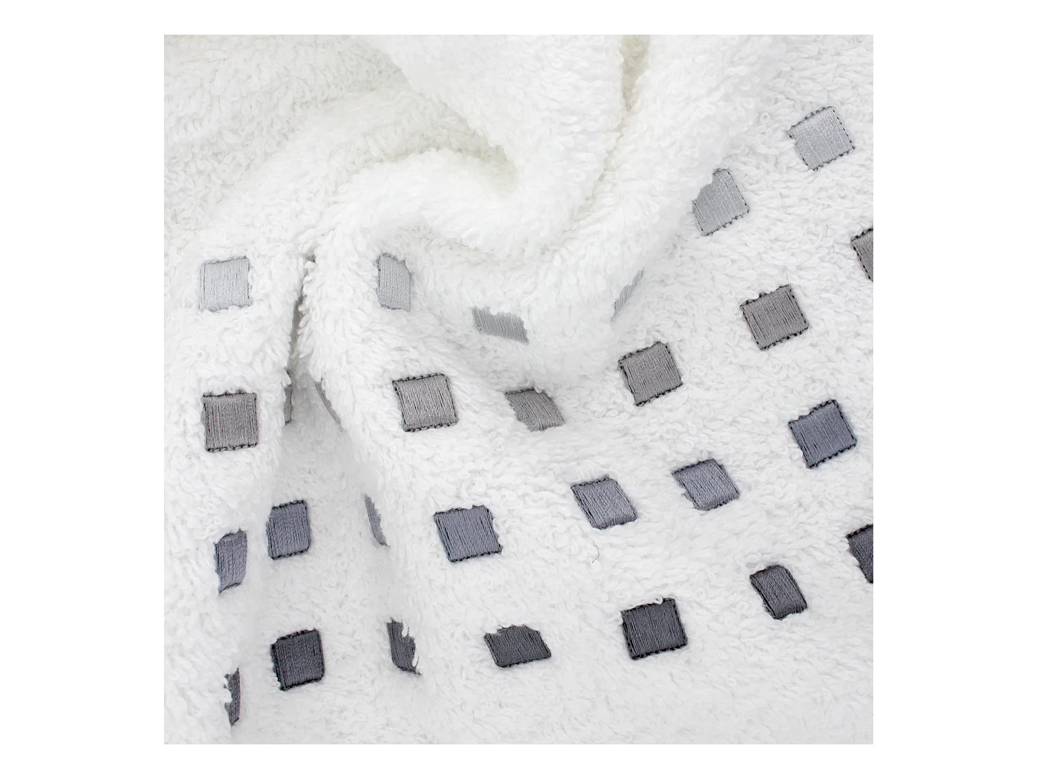 Parure de bain 6 pièces PURE SQUARES Blanc 550 g/m2