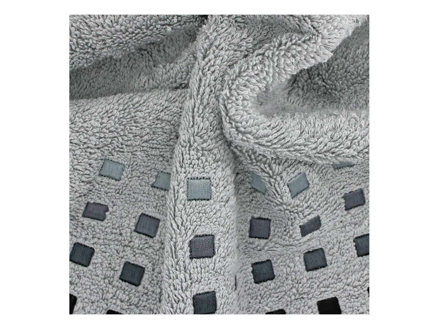 Parure de bain 6 pièces PURE SQUARES Argent 550 g/m2