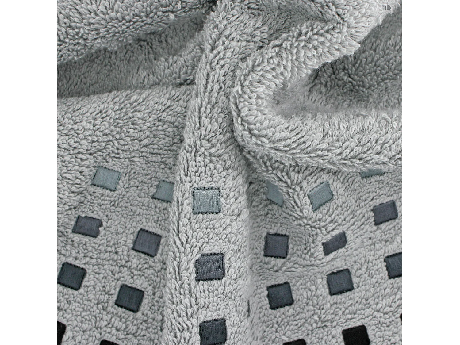 Parure de bain 6 pièces PURE SQUARES Argent 550 g/m2