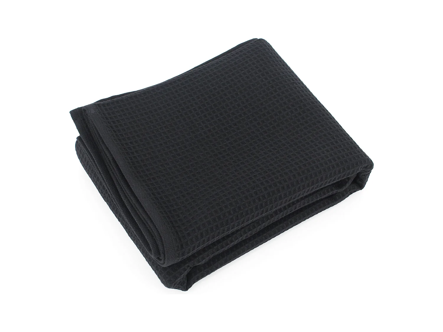 Drap de douche 70x140 cm nid d'abeille PURE WAFFLE 300 g/m² noir