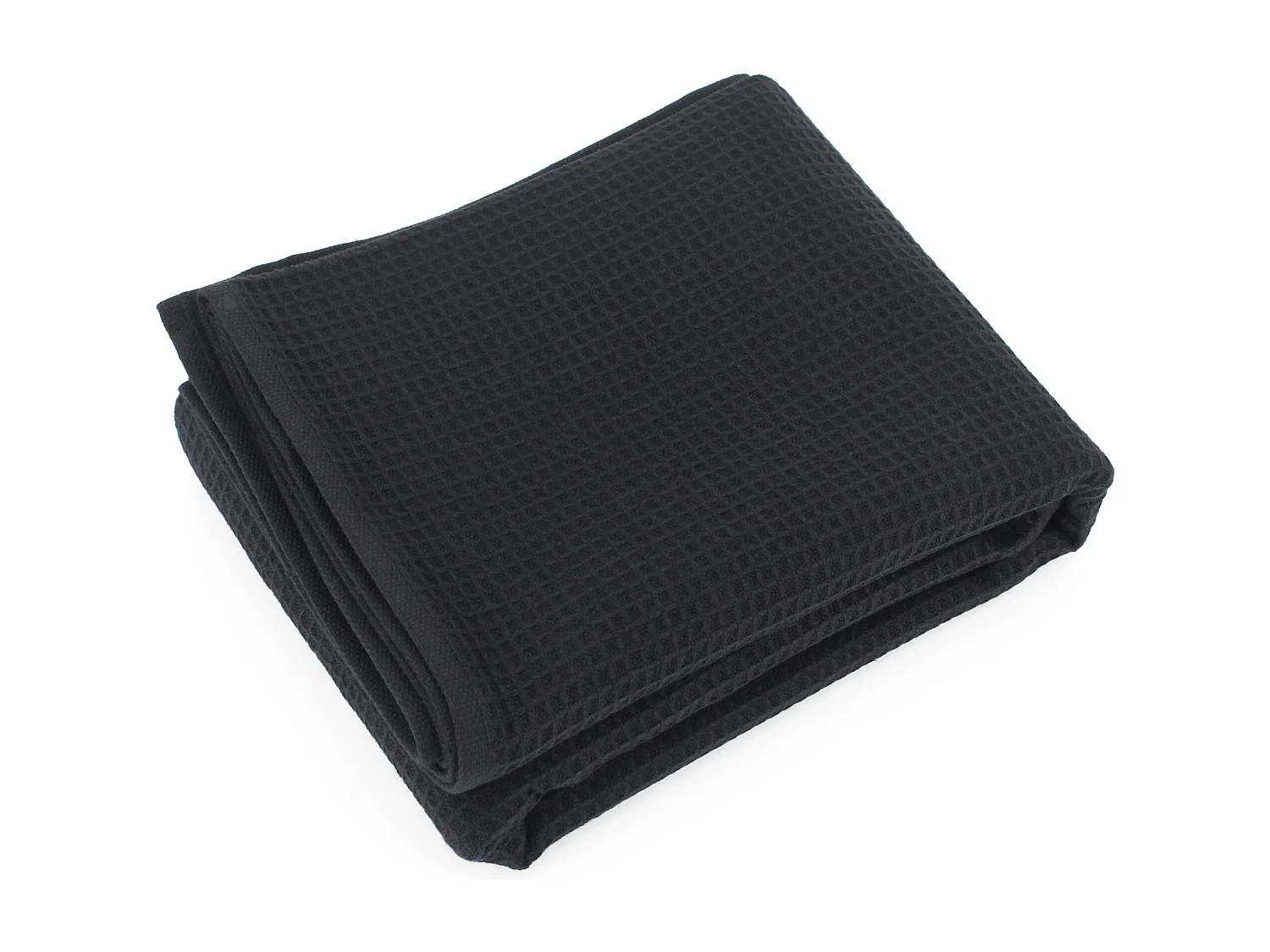 Drap de douche 70x140 cm nid d'abeille PURE WAFFLE 300 g/m² noir