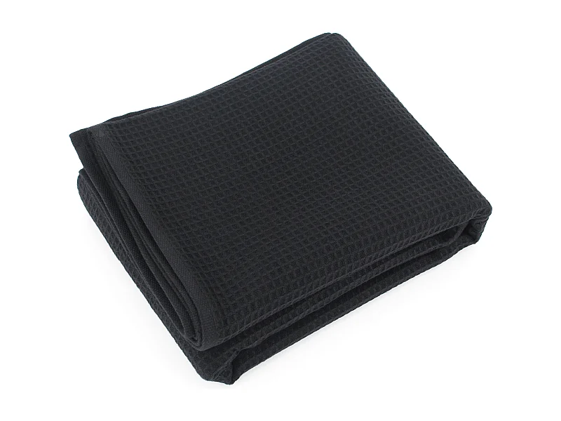 Drap de douche 70x140 cm nid d'abeille PURE WAFFLE 300 g/m² noir