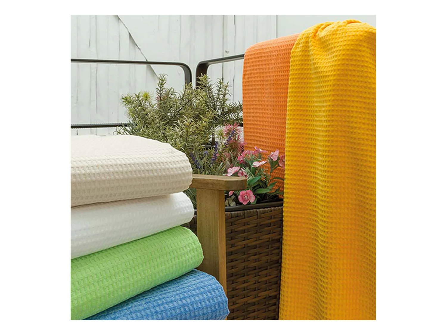 Drap de douche 70x140 cm nid d'abeille PURE WAFFLE 300 g/m² orange butane