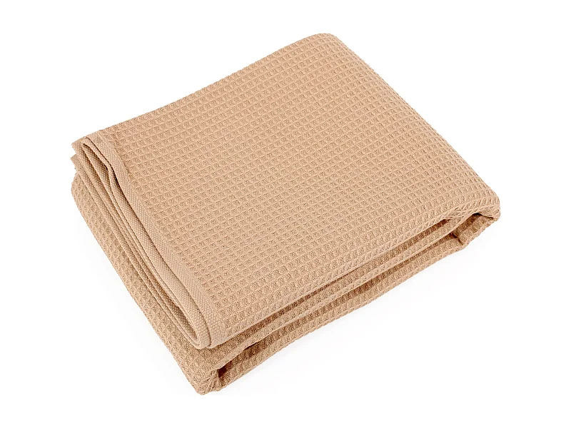 Drap de douche 70x140 cm nid d'abeille PURE WAFFLE 300 g/m² beige