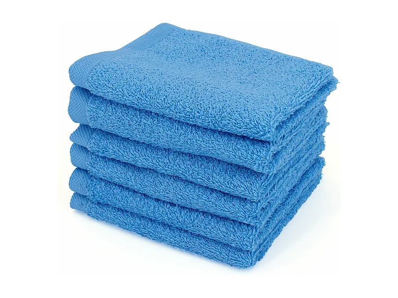 Lot de 6 serviettes invité 30x50 cm ALPHA bleu Turquoise