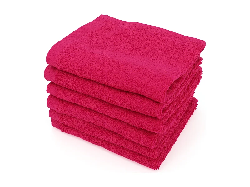 Lot de 6 serviettes invité 30x50 cm ALPHA rose Fuschia