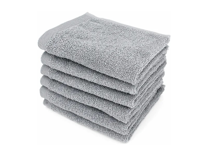 Lot de 6 serviettes invité 30x50 cm ALPHA gris Argent