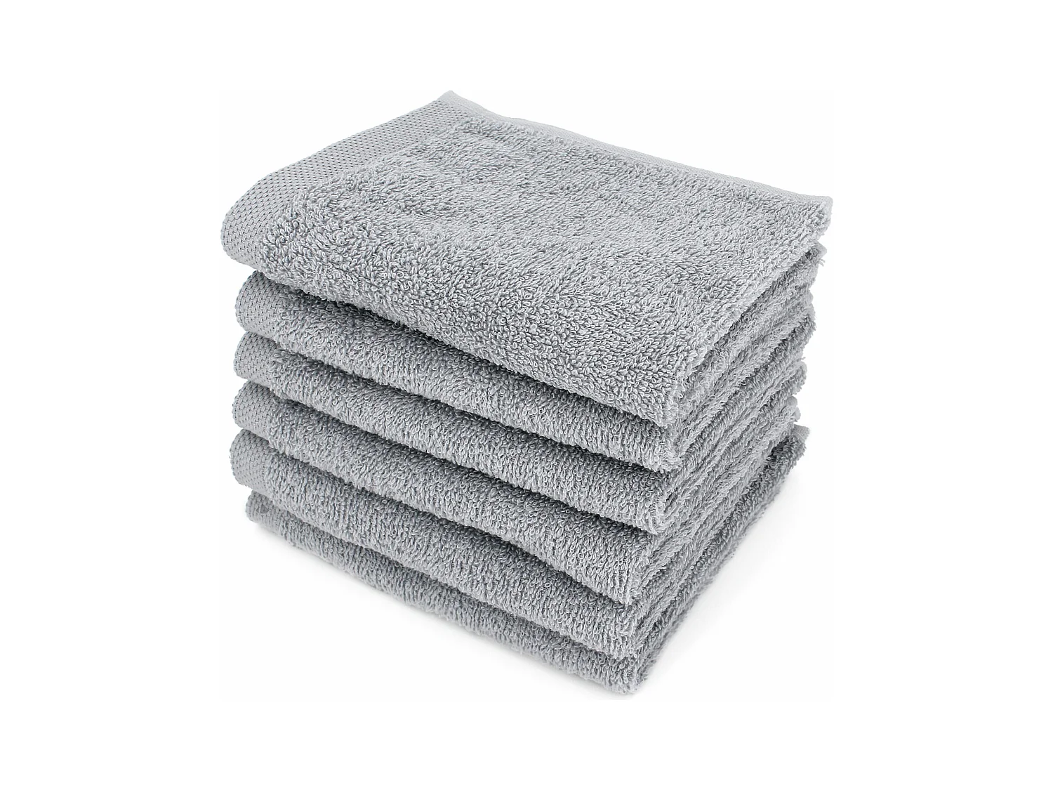 Lot de 6 serviettes invité 30x50 cm ALPHA gris Argent