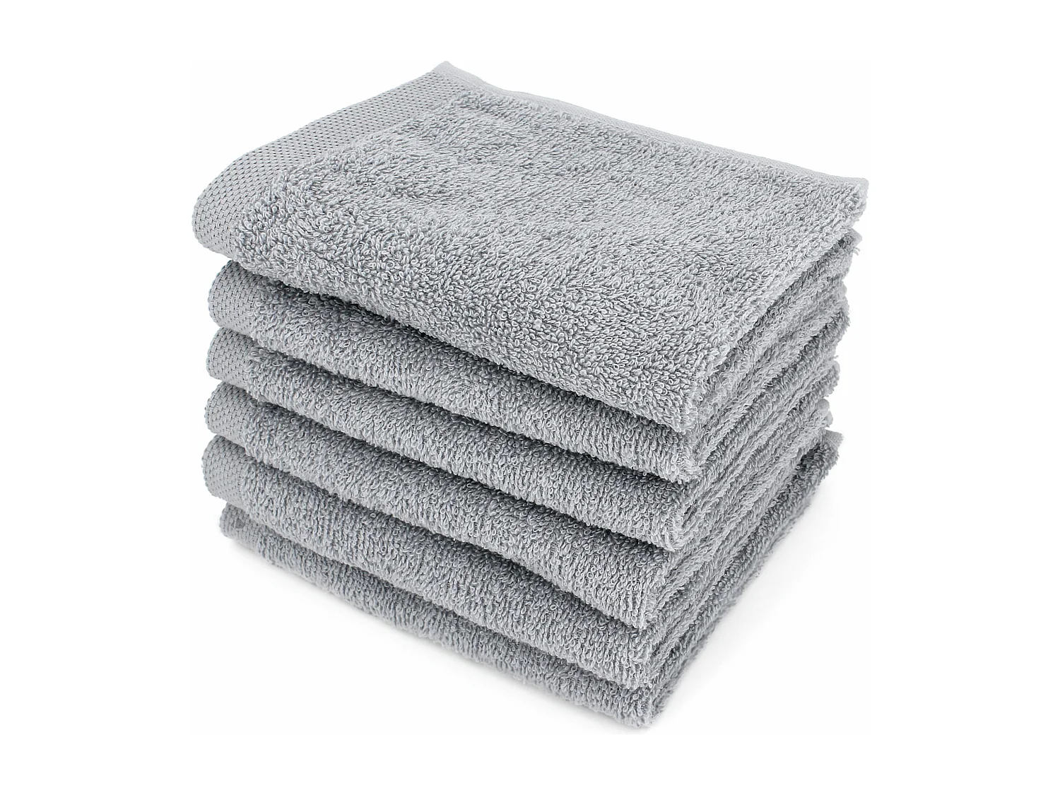 Lot de 6 serviettes invité 30x50 cm ALPHA gris Argent