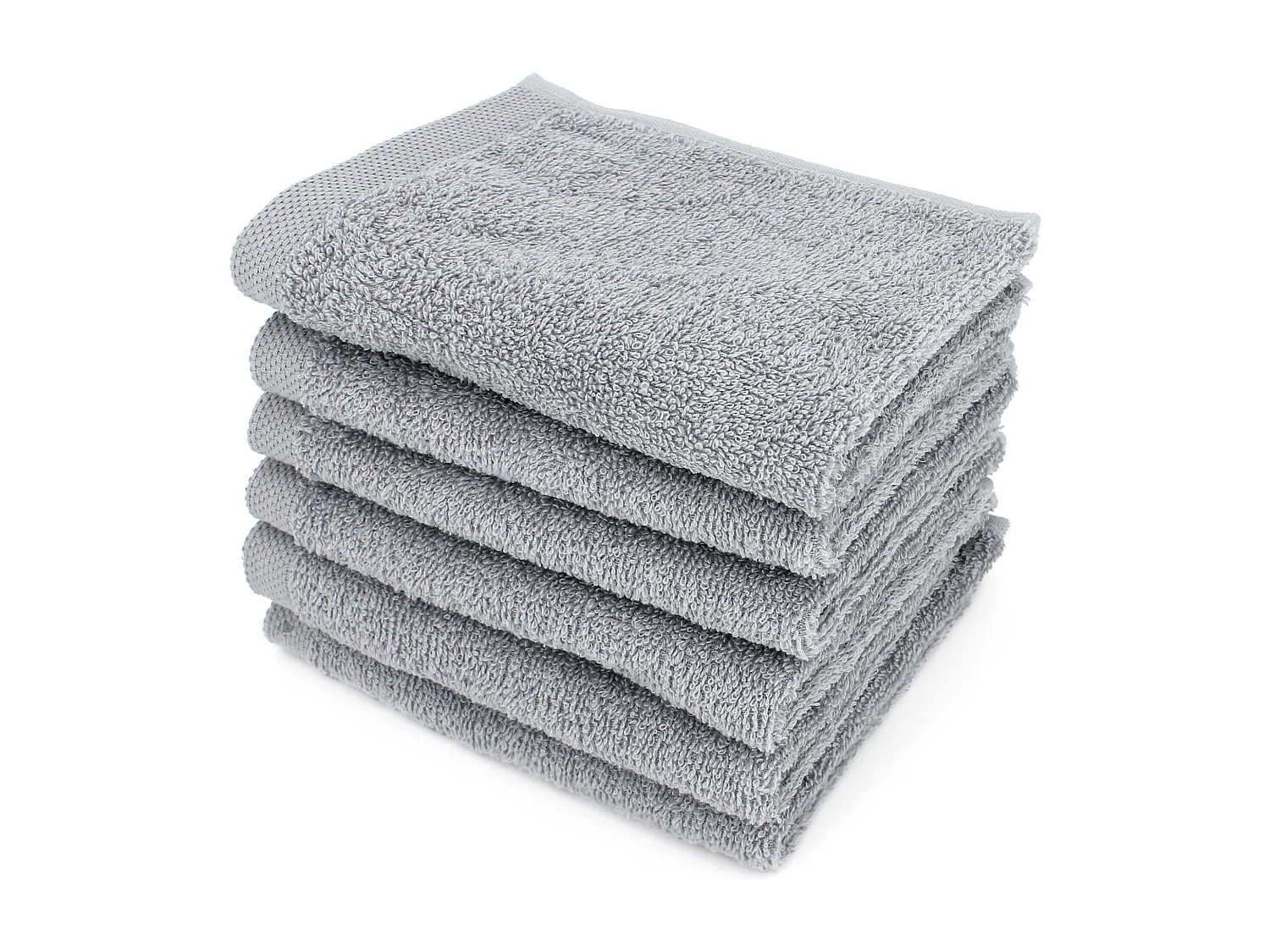 Lot de 6 serviettes invité 30x50 cm ALPHA gris Argent