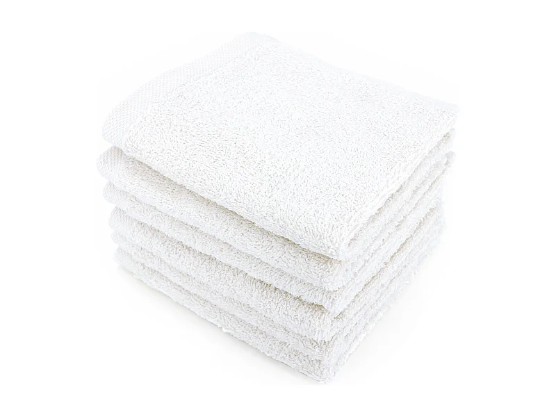 Lot de 6 serviettes invité 30x50 cm ALPHA blanc
