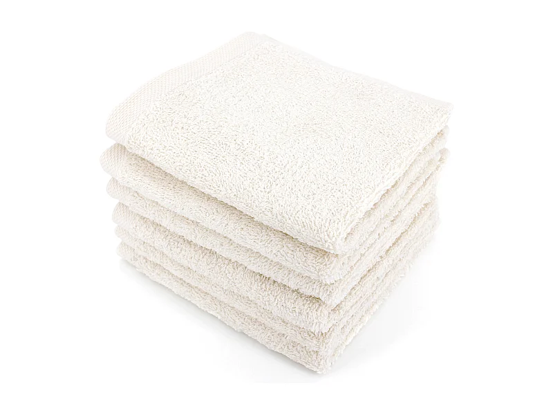 Lot de 6 serviettes invité 30x50 cm ALPHA ivoire