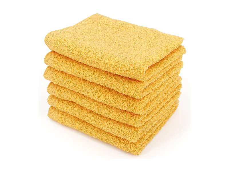 Lot de 6 serviettes invité 30x50 cm ALPHA jaune Or