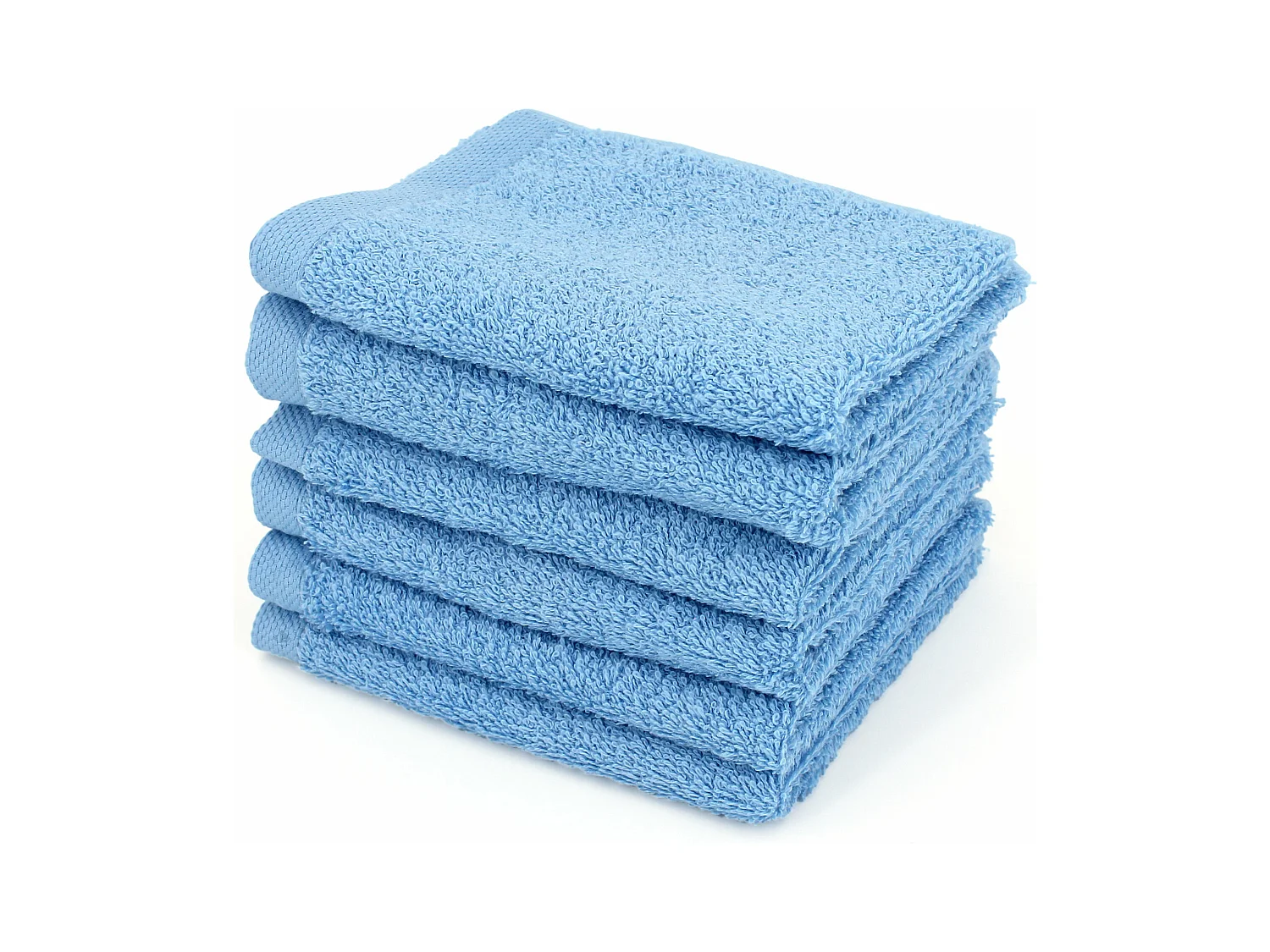 Lot de 6 serviettes invité 30x50 cm ALPHA bleu Ciel