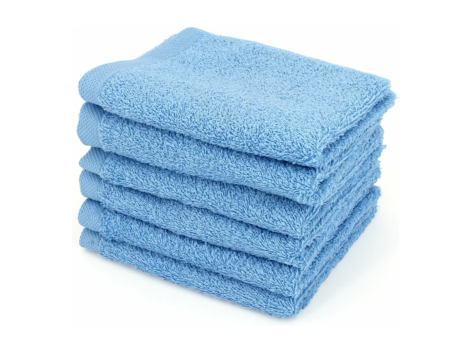 Lot de 6 serviettes invité 30x50 cm ALPHA bleu Ciel