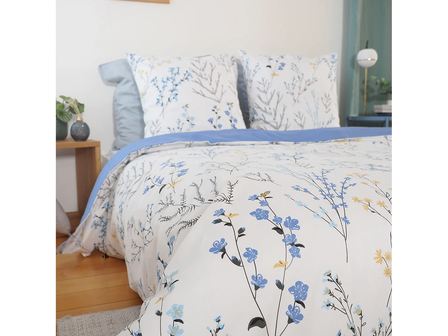 Parure de lit 240x220 cm Satin de coton FANILLE Blanc 3 pièces