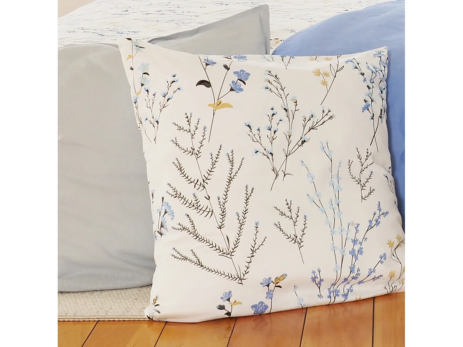 Parure de lit 240x220 cm Satin de coton FANILLE Blanc 3 pièces