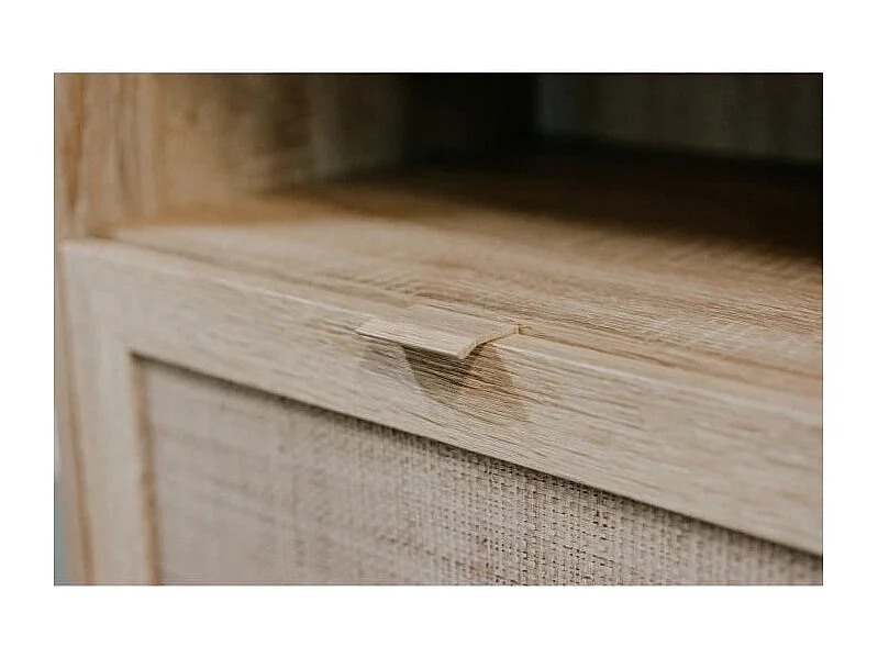 Credenza a 4 ante 2 cassetti L180 cm - Stampa effetto rattan
