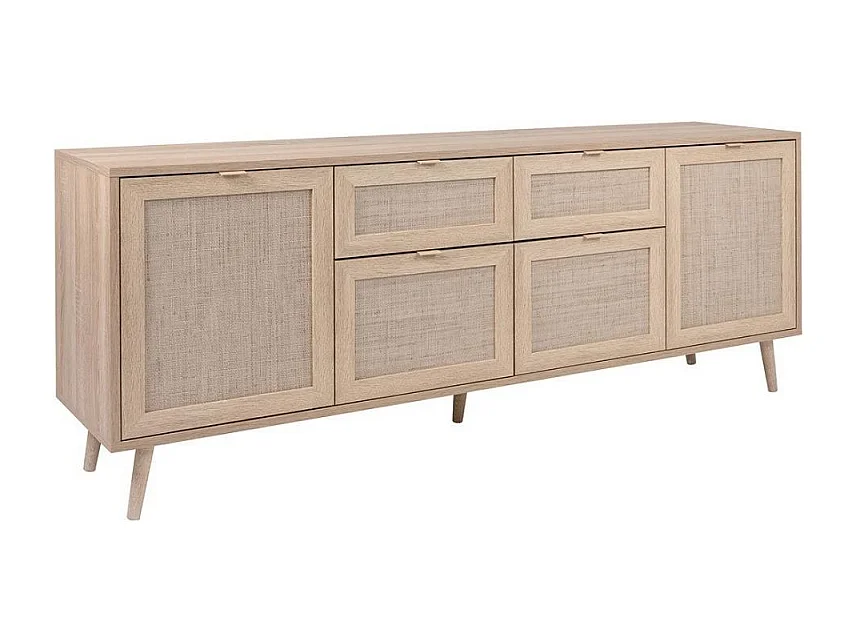 Buffet 4 portes 2 tiroirs L180 cm - Impression Rotin - Bali