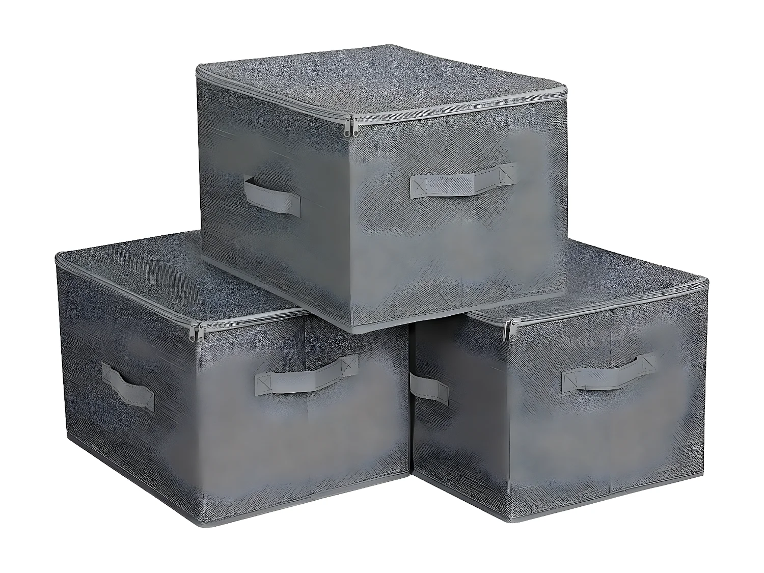 Scatole grigie pieghevoli con maniglie e coperchio