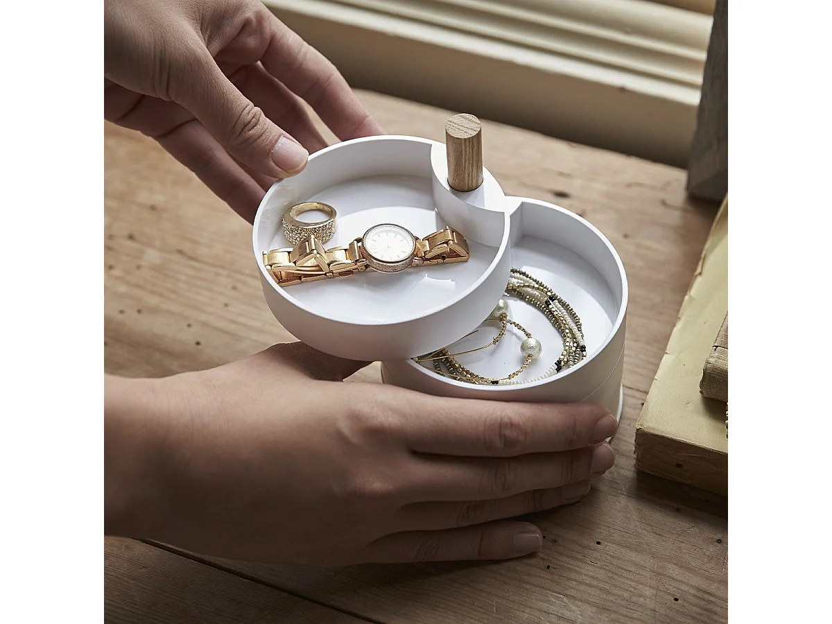 Boîte à bijoux avec 4 niveaux tournants - L10 cm